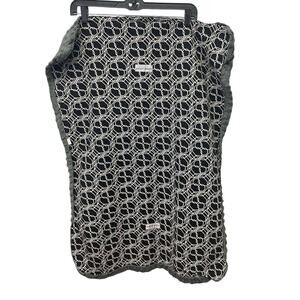 Soft Carseat Canopy Geometric Black White Minky Gray Baby Car Carrier Seat Cover